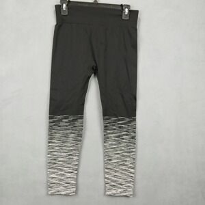 Yelete Athletic Pants Womens Medium Black Stretch Ombre Stripes Yoga Workout